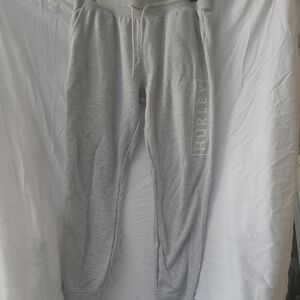 Hurley Gray Joggers Elastic Waistband Tapered Fit